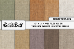 Burlap Textures Digital Papers, burlap backgrounds designs Product Image 2
