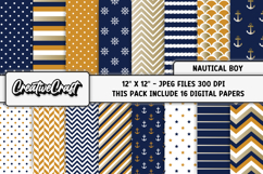 Nautical Boy Digital Papers, nautical backgrounds designs Product Image 2