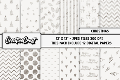 Christmas Digital Papers, scrapbooking backgrounds designs Product Image 1