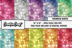 Rainbow Bokeh Digital Papers, bokeh backgrounds illustration Product Image 2