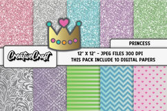 Princess Digital Papers, princess backgrounds illustrations Product Image 2