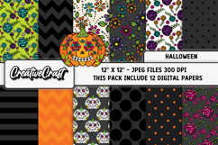Halloween Digital Papers, scrapbooking, backgrounds designs Product Image 2