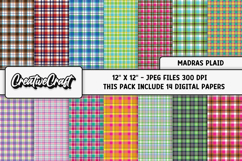 Madras Plaid Digital Papers, madras plaid background designs Product Image 2