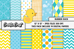 Rubber Duck Digital Paper, baby graphics, baby illustrations Product Image 2