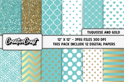 Turquoise Digital Paper, turquoise digital scrapbook design Product Image 2