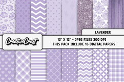 Lavender Digital Papers, purple backgrounds illustrations Product Image 2