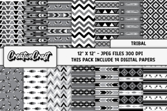 Boho Tribal Digital Papers, boho tribal digital scrapbook Product Image 2