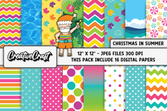 Christmas Summer Digital Paper, christmas background designs Product Image 2