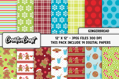 Christmas Digital Paper, gingerbread christmas digital paper Product Image 2