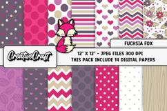 Little Fox Digital Papers, scrapbooking backgrounds designs Product Image 1
