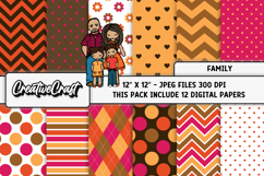 Family Digital Papers, family backgrounds designs Product Image 1