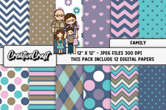 Family Digital Papers, family backgrounds designs Product Image 1