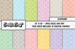 Elephant Nursery Digital Paper, baby graphics, illustrations Product Image 2