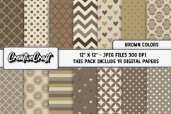 Brown Colors Digital Papers, brown backgrounds designs Product Image 2