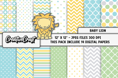 Baby Lion Digital Papers, baby animal backgrounds designs Product Image 1