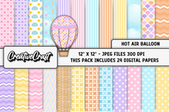 Hot Air Balloon Digital Papers, scrapbook background designs Product Image 1