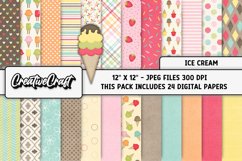 Ice Cream Digital Papers, summer digital scrapbook designs Product Image 1