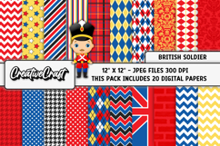 British Soldier Digital Papers, british backgrounds designs Product Image 1