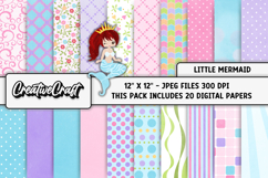 Little Mermaid Digital Papers, scrapbook backgrounds designs Product Image 1