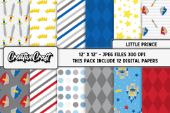 Little Prince Digital Papers, fairytale illustrations Product Image 1