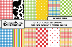 Farm Animals Digital Papers, farm animals background designs Product Image 2