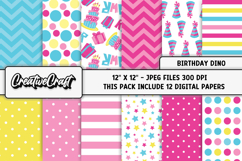 Happy Birthday Digital Papers, scrapbook backgrounds designs Product Image 1