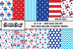 4th of July Digital Papers, independence day digital papers Product Image 1