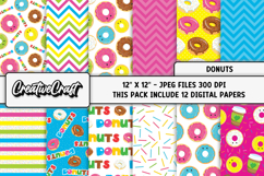 Donuts Digital Papers, illustrations, backgrounds designs Product Image 2
