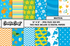 Nautical Digital Papers, scrapbooking backgrounds designs Product Image 2