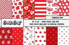 Canada Day Digital Papers, illustrations, background designs Product Image 1