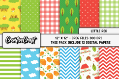 Little Red Digital Papers, scrapbooking backgrounds designs Product Image 1