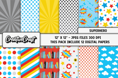 Superhero Digital Papers, scrapbooking backgrounds designs Product Image 2