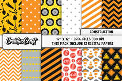 Construction Digital Papers, build truck scrapbook designs Product Image 1