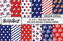 American Football Digital Papers, illustrations, backgrounds Product Image 2