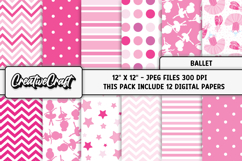 Ballerina Ballet Digital Papers, dance scrapbook papercraft Product Image 2