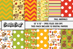 Autumn Fall Digital Paper, thanksgiving digital scrapbook Product Image 2