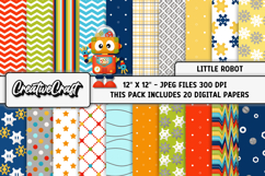 Little Robot Digital Papers, background design illustrations Product Image 2