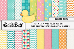 Rubber Duck Digital Paper, baby graphics, baby illustrations Product Image 1