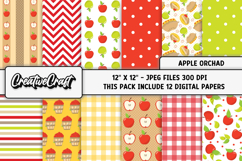 Apple Orchard Digital Paper, fruit graphics, illustrations Product Image 2