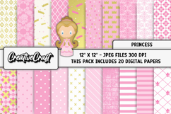 Princess Digital Papers, princess backgrounds illustrations Product Image 2