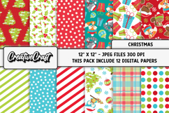 Christmas Digital Papers, christmas backgrounds designs Product Image 2
