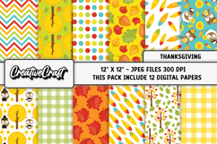 Thanksgiving Digital Papers, scrapbook, backgrounds designs Product Image 2