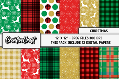 Christmas Digital Papers, christmas backgrounds designs Product Image 2