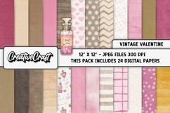 Vintage Valentine Digital Papers, vintage background designs Product Image 2