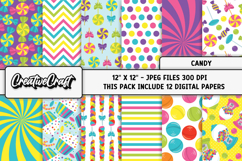 Candy World Digital Papers, scrapbooking backgrounds designs Product Image 2