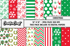 Christmas Digital Papers, christmas backgrounds designs Product Image 2