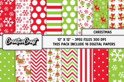 Christmas Digital Papers, christmas backgrounds designs Product Image 2