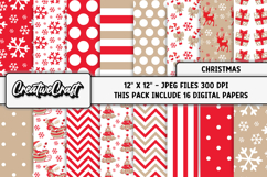 Christmas Digital Papers, christmas backgrounds designs Product Image 2