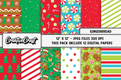 Christmas Digital Paper, gingerbread christmas digital paper Product Image 2