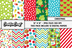 Christmas Digital Papers, christmas backgrounds designs Product Image 1